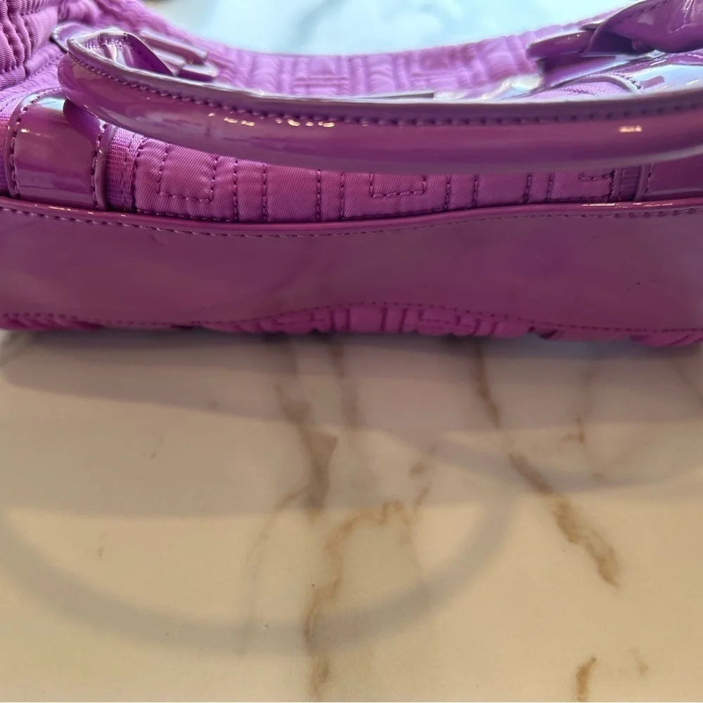 Vera Bradley Nylon Barrel Purse Bag Lilac Lavender Purple Double Handle